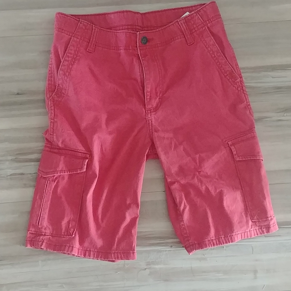 Boys Wrangler red utility shorts